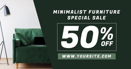 Minimalist Furniture Special Sale Green Facebook AD Design Template