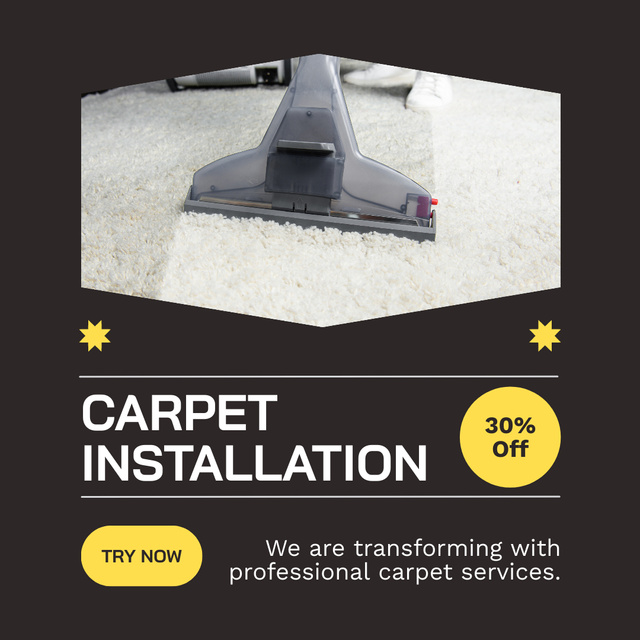 Services of Carpet Installation with Discount Instagram AD Tasarım Şablonu