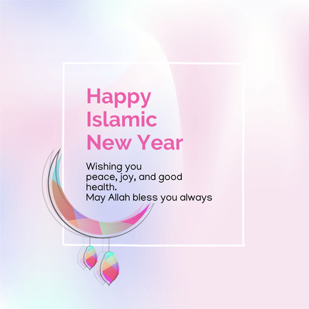 Islamic New Year Happy Greetings Instagram Design Template