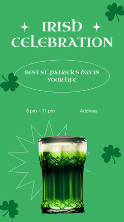 Patrick’s Day Celebration With Glass Of Beer Instagram Video Story Design Template