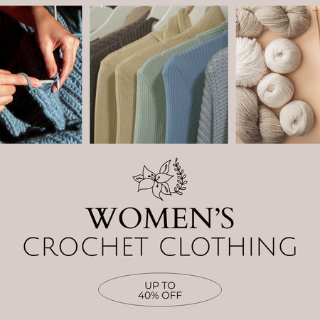 Crochet Clothing For Women With Discount Animated Post Design Template