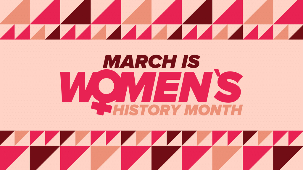 Designvorlage Respecting Women's Historical Heritage In March für Zoom Background