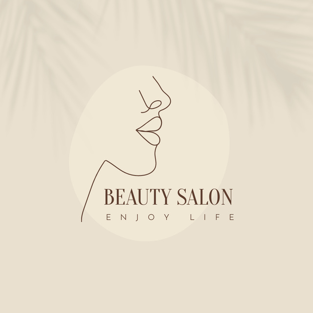 Platilla de diseño Beauty Studio Ad with Female Silhouette Logo 1080x1080px
