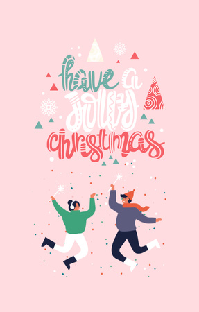 Plantilla de diseño de Christmas Holiday with Funny Friends Invitation 4.6x7.2in 