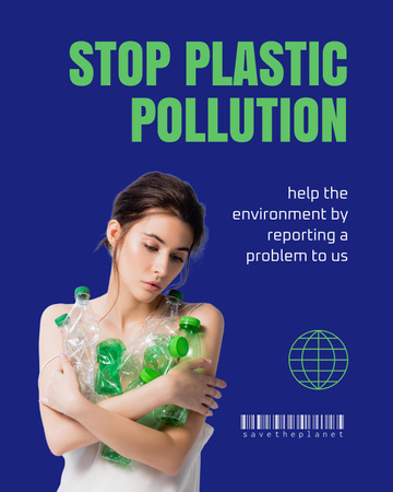Modèle de visuel Sensibilisation à la pollution plastique - Poster 16x20in