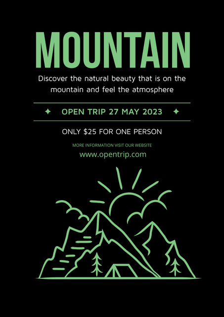 Hiking Tour Announcement Poster Modelo de Design