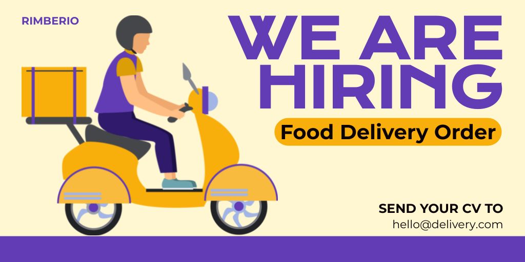 Plantilla de diseño de Food Deliverer Job Position Offer Twitter 