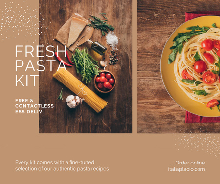 Designvorlage Fresh Pasta Kit Delivery Offer für Facebook