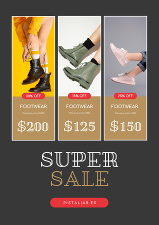 Fashion Sale with Woman in Stylish Shoes Posterデザインテンプレート