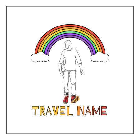 Template di design Offerta di viaggio con Rainbow Animated Logo