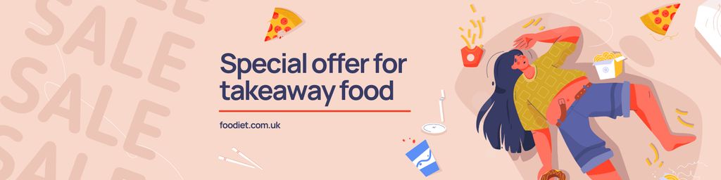 Special Offer for Takeaway Food Twitter Design Template