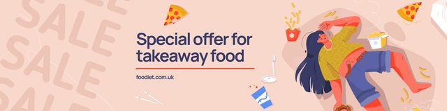 Designvorlage Special Offer for Takeaway Food für Twitter