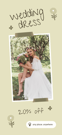 Menyasszonyi üzlet ajánlata gyönyörű fiatal menyasszonnyal a kertben Snapchat Geofilter tervezősablon