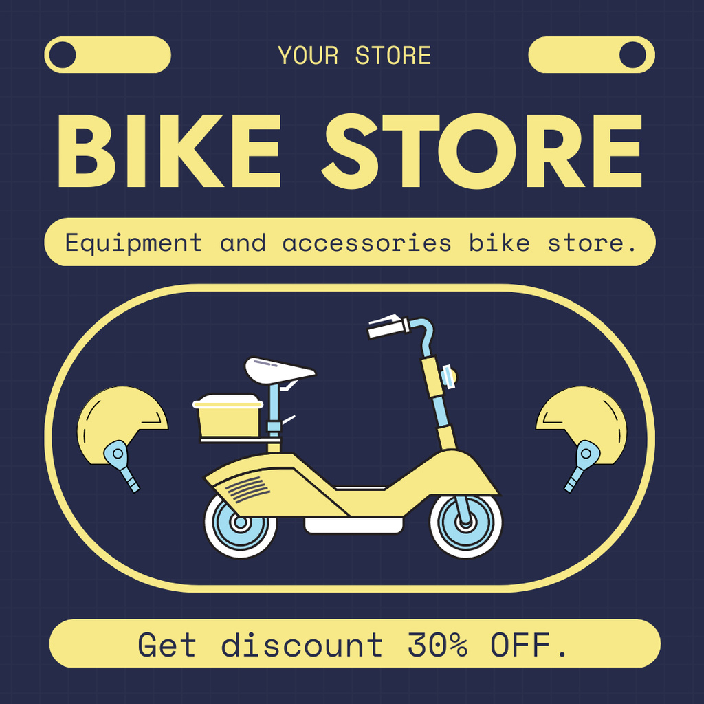 Equipment and Accessories for Cycling Instagram AD – шаблон для дизайна