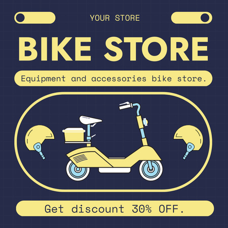 Ontwerpsjabloon van Instagram AD van Uitrusting en accessoires voor fietsen