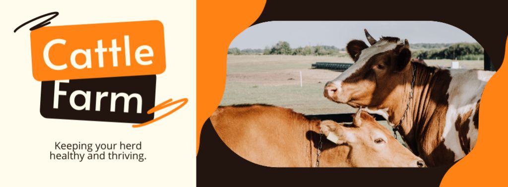 Keep Your Cattle Healthy at Farm Facebook cover Šablona návrhu