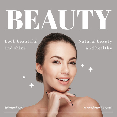 Beauty Treatments with Beautiful Girl Instagram Design Template