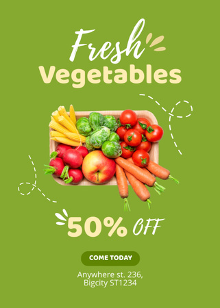 Friss és tiszta zöldségek akciós ajánlata Flayer tervezősablon