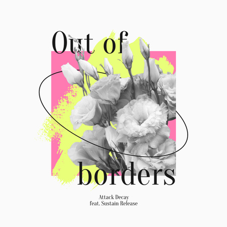 kollázs, gyönyörű virágok Album Cover tervezősablon