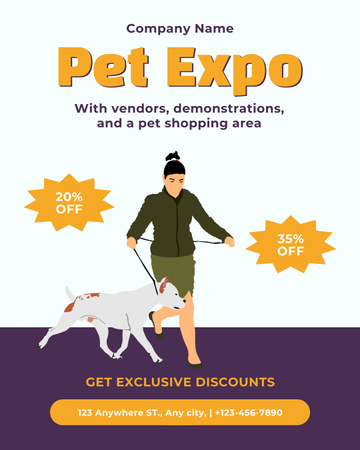Área de compras para cães na Pet Expo Instagram Post Vertical Modelo de Design