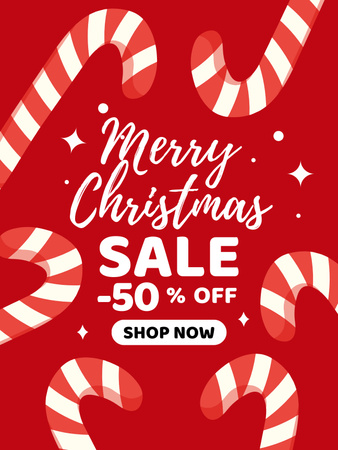 Anúncio de venda de Natal com doces tradicionais de férias Poster US Modelo de Design