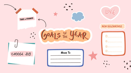 Goals of the Year Notes Mind Map Design Template