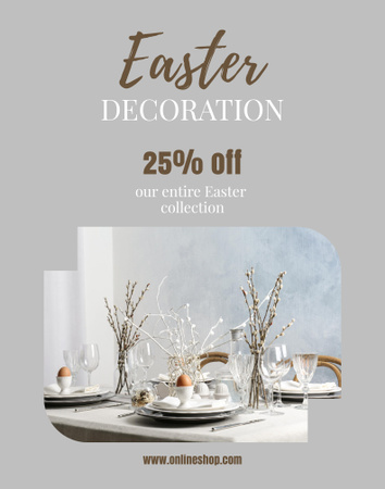 Easter Holiday Sale Announcement Poster 22x28in Design Template