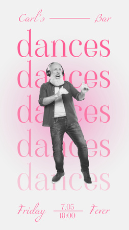 Danças no Carl Bar Instagram Story Modelo de Design