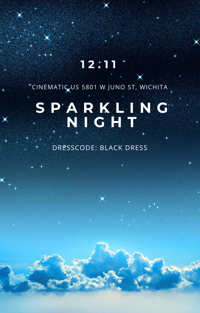 Template di design Party Announcement with Night Sky Invitation 4.6x7.2in