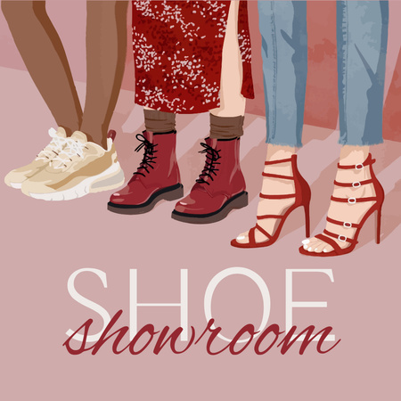 Fashion Ad with Stylish Shoes Animated Post Design Template
