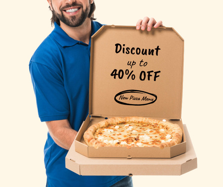 Designvorlage Discount Offer on Pizza für Facebook