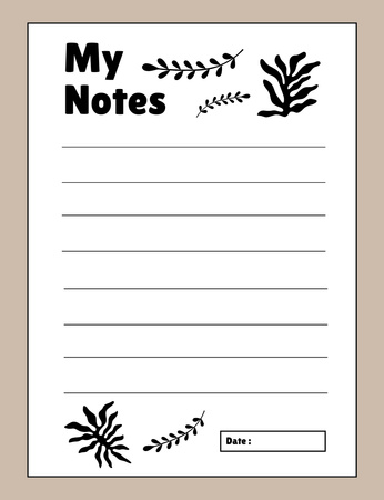 Daily Planner with Leaves and Branches Notepad 107x139mm Design Template