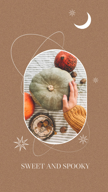 Designvorlage Inspiration for Halloween with Ripe Pumpkins für Instagram Story
