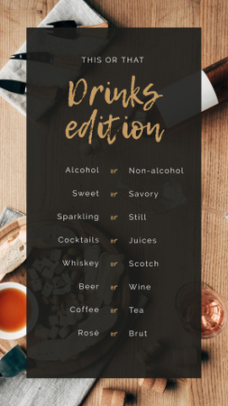 juomat valinta tähän tai että peli Instagram Story Design Template