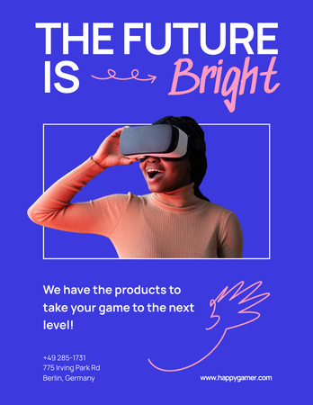 Premium Equipment for Gaming Offer With VR Poster 8.5x11in Tasarım Şablonu