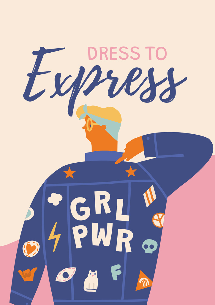 Platilla de diseño Girl Power bright Inspiration Poster
