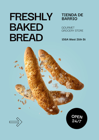 Freshly Baked Bread Offer Poster Modelo de Design
