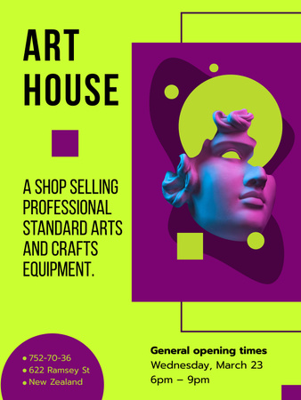 Arts and Crafts Equipment Offer Poster US Design Template