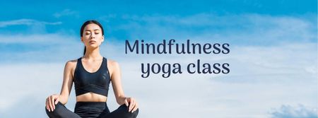 Ontwerpsjabloon van Facebook cover van Mindfulness Yoga Class Ad