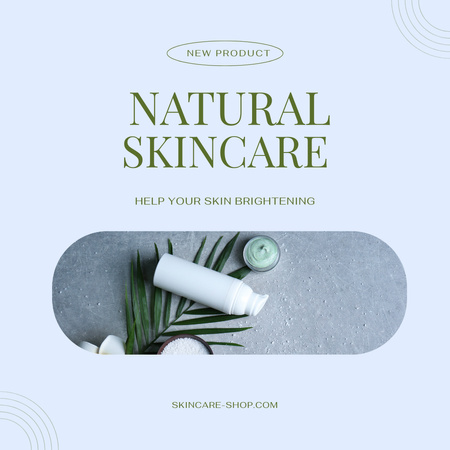 Designvorlage Anzeige für natürliche Hautpflege mit Creme für Instagram