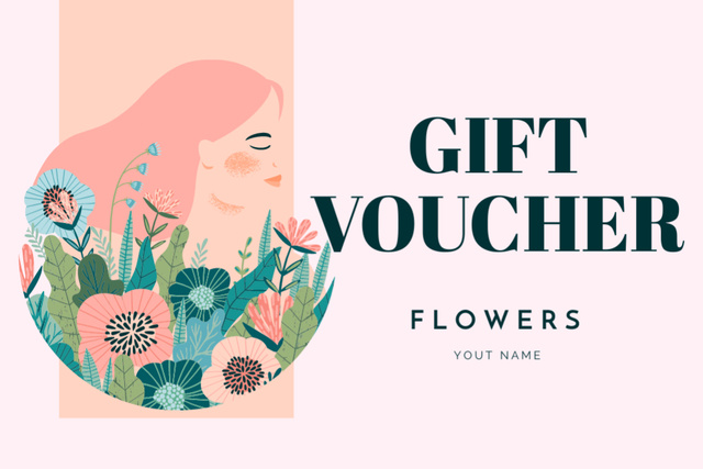 Gift Card Offer on Flowers Gift Certificate Tasarım Şablonu