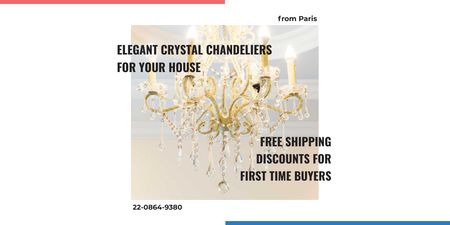 Ontwerpsjabloon van Twitter van Elegant crystal chandeliers shop Offer