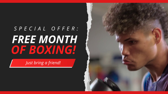 Ontwerpsjabloon van Full HD video van Free Month Of Boxing Promo Offer