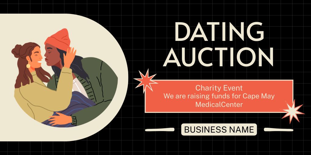 Plantilla de diseño de Carrying out Charity Dating Auction Twitter 