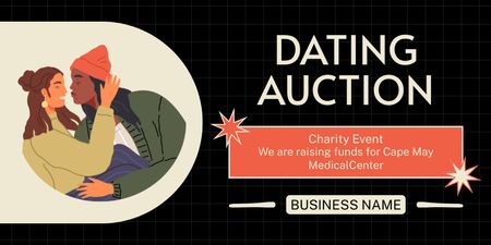 Carrying out Charity Dating Auction Twitter Design Template