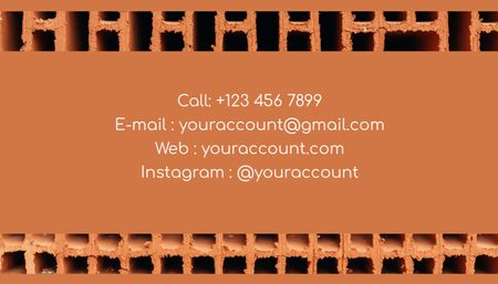 Masonry Building and Restoration Terracotta Business Card US Design Template