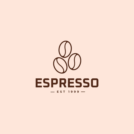 Espresso Brewed of Beans Logo 1080x1080px Design Template