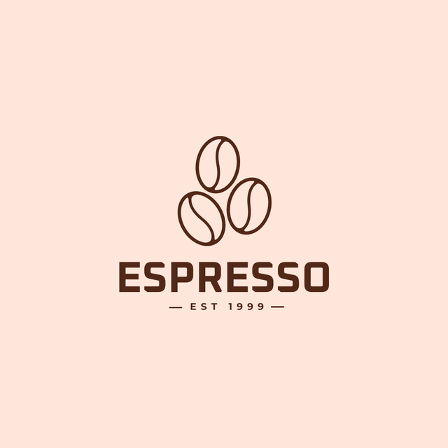 Espresso Brewed of Beans Logo 1080x1080px Tasarım Şablonu