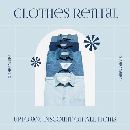 Plantilla de diseño de Rental denim clothes services blue Instagram 