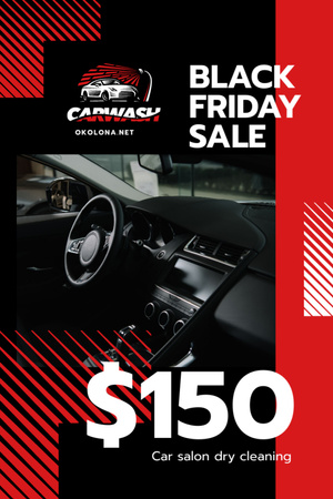 Black Friday Offer on Car Salon Cleaning Flyer 4x6in Design Template